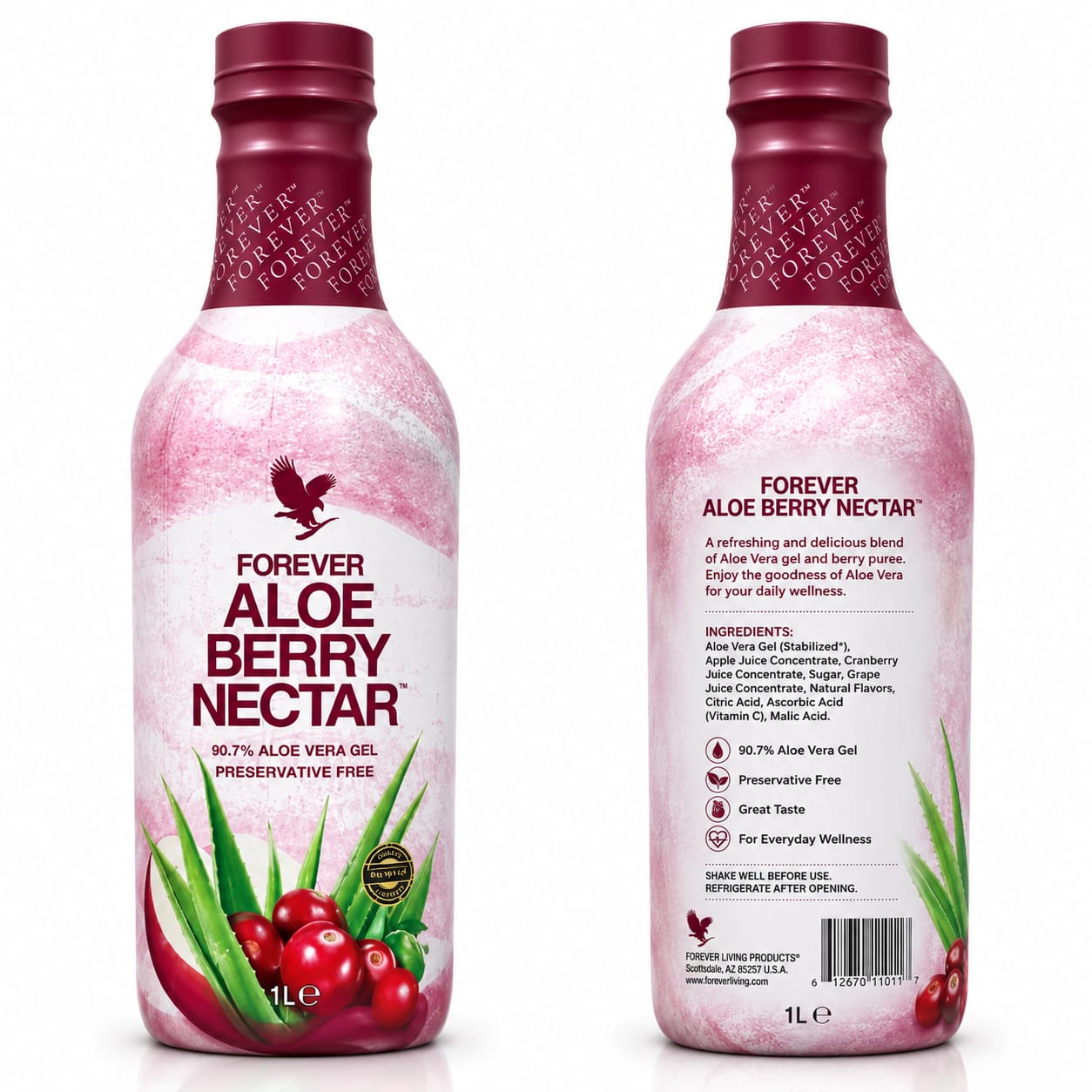 Forever Aloe Berry Nectar — Aloe Vera Gel with Cranberry & Apple (1 Litre) — image 2