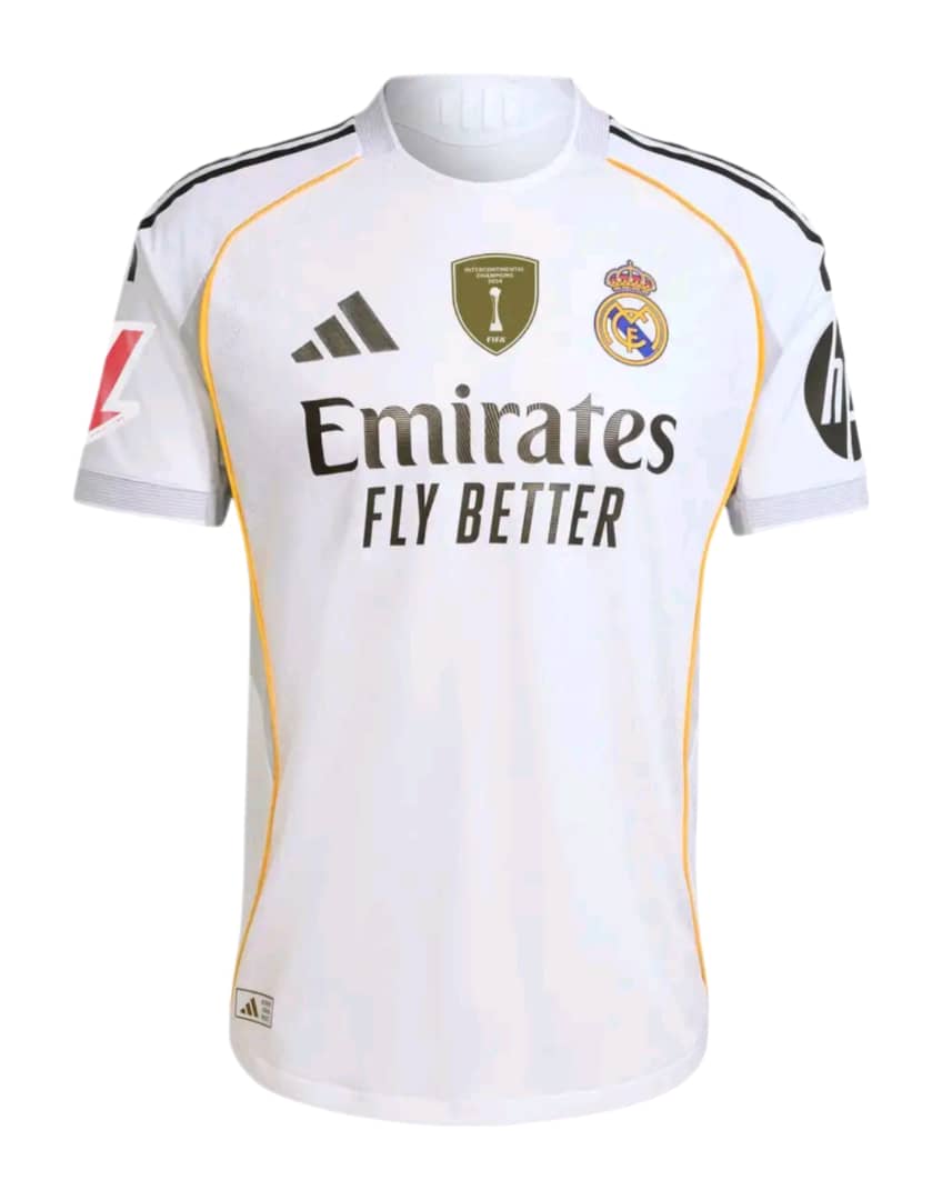 Real Madrid Home Jersey 2025/26 – Premium Quality | GHS 150 | Sizes M–2XL