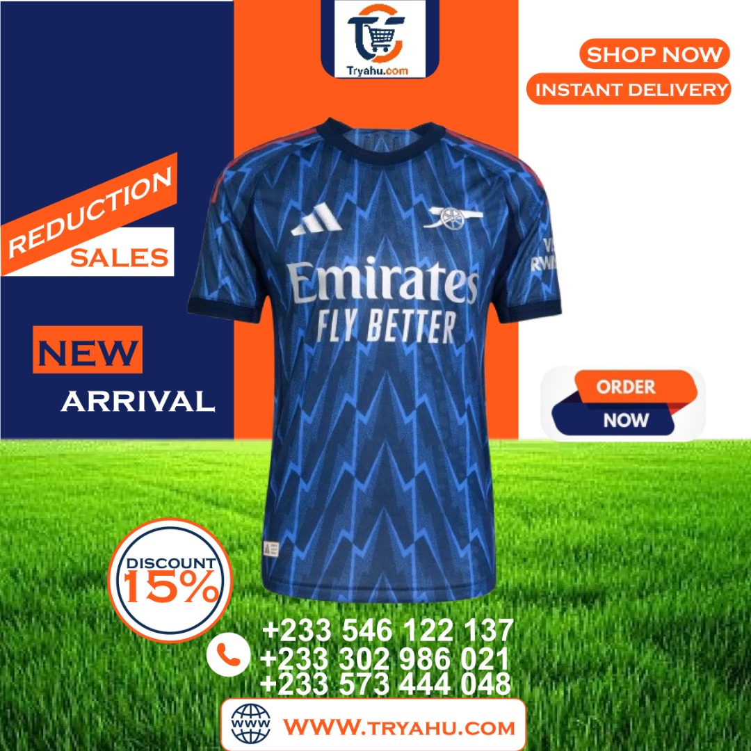 Adidas Arsenal 2025 2026 Blue Away Jersey Official Football Kit