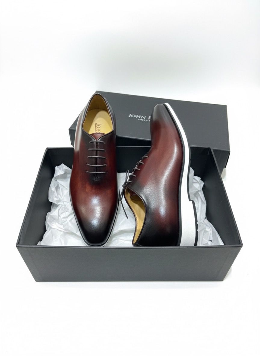 Quality Premium John Foster Laced Leather Men’s Official Shoes – Dark Brown – Ghana