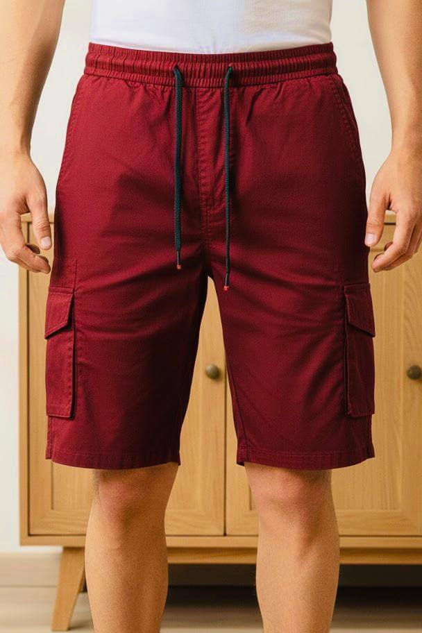 Men’s Khaki Laced Side Pocket Shorts – Comfortable & Stylish