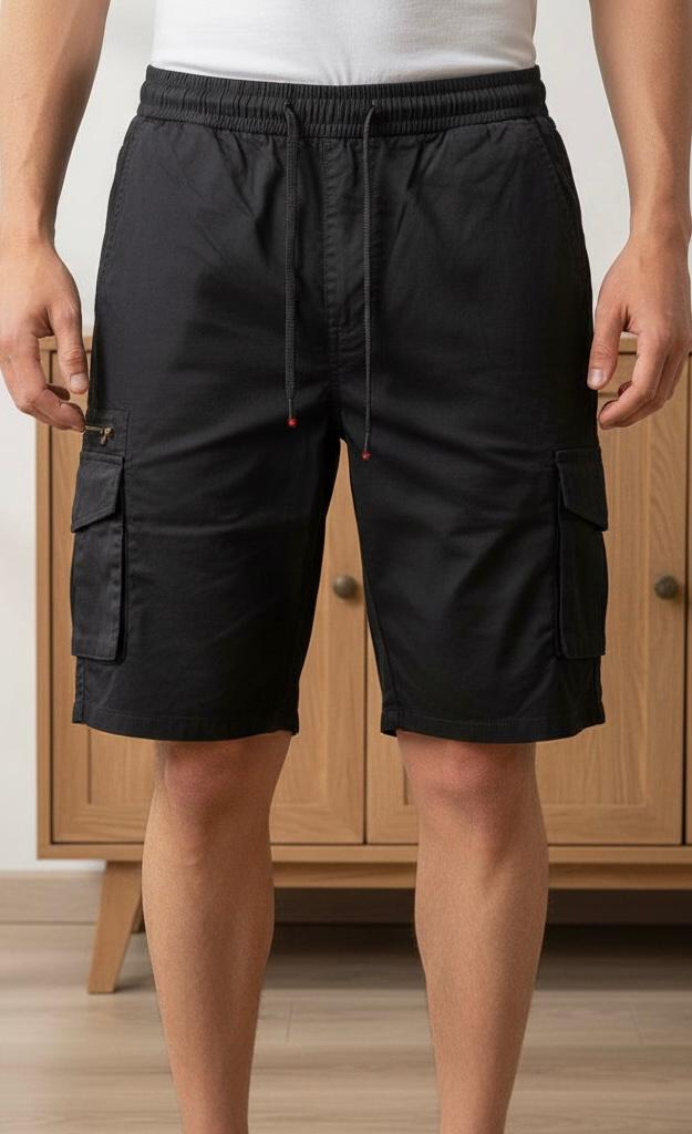 Men’s Khaki Laced Side Pocket Shorts – Durable & Trendy