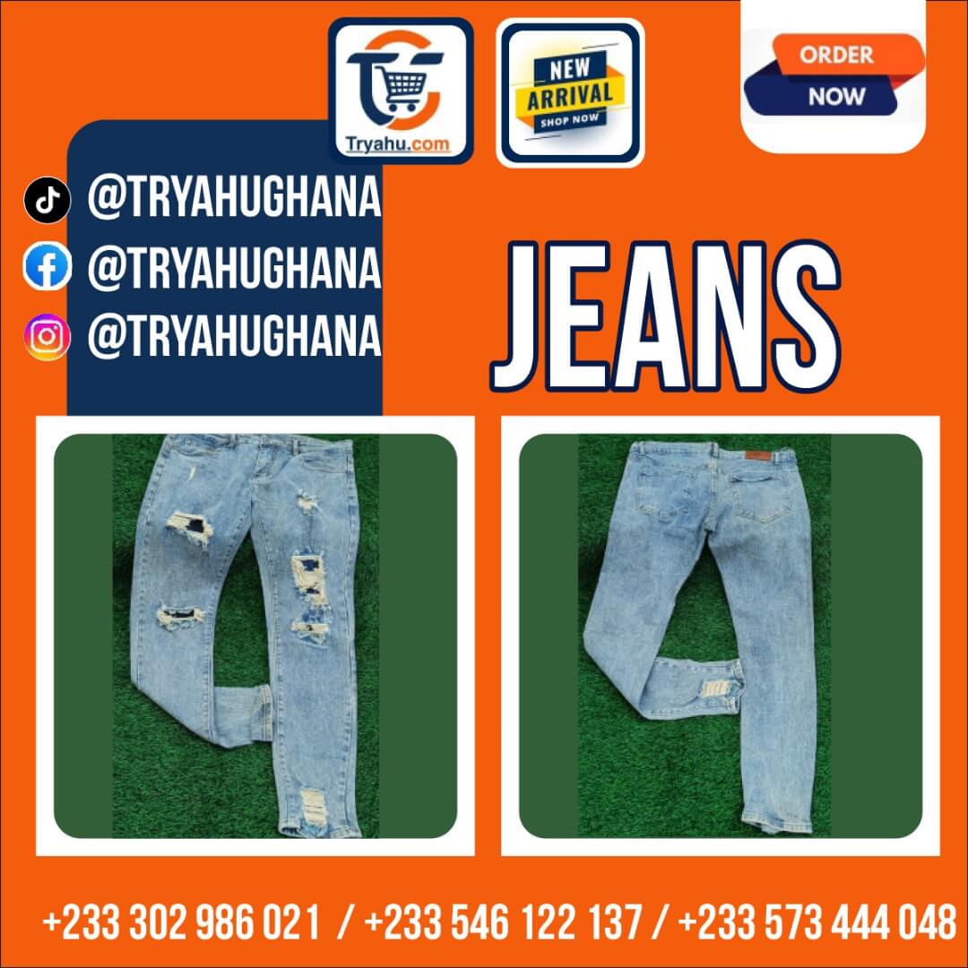 Classic Men’s Jeans – High-Quality Denim – Sizes 32 & 33 – Order in Ghana