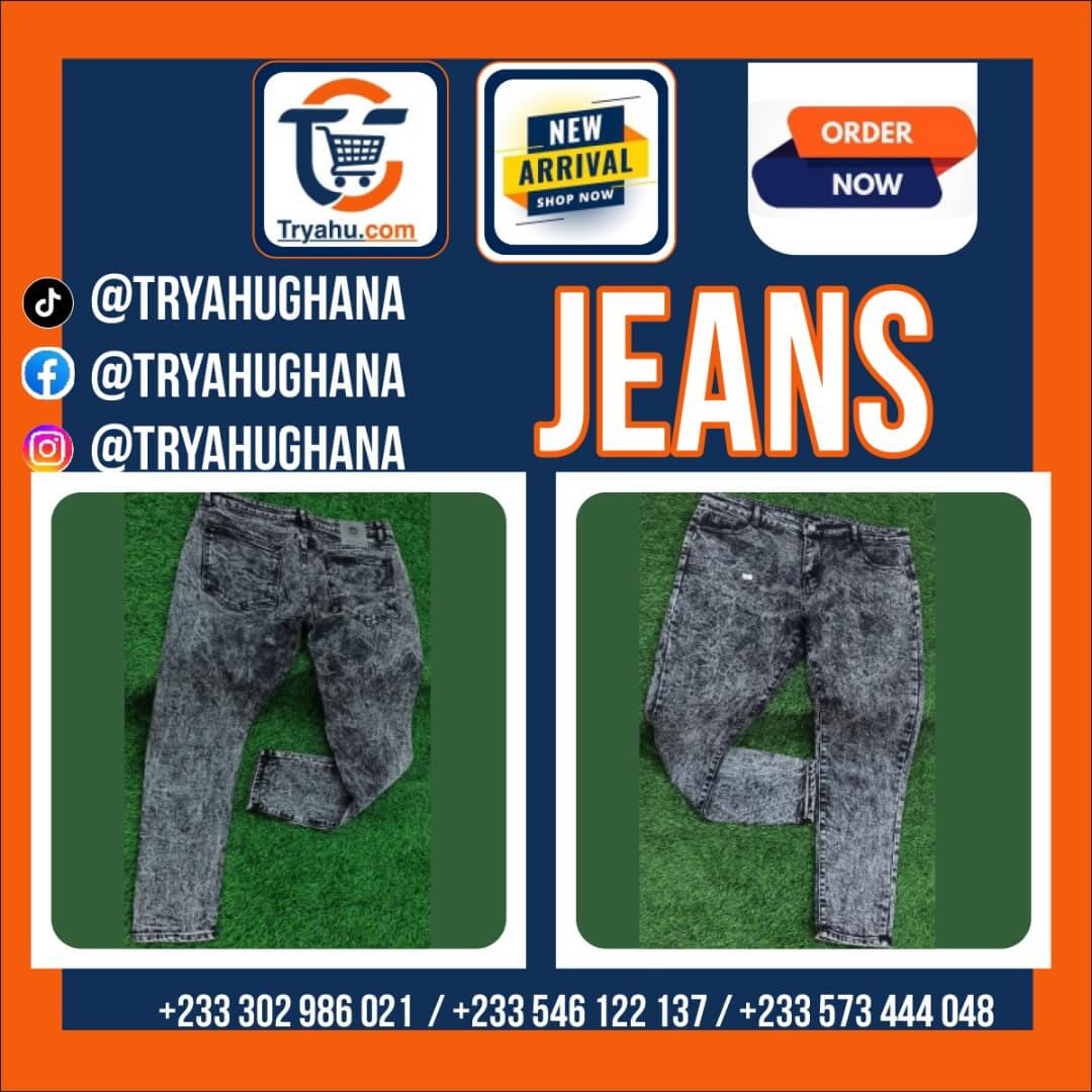 Men’s Stylish Denim Jeans – Strong Fabric – Sizes 32 & 33 – Order in Ghana