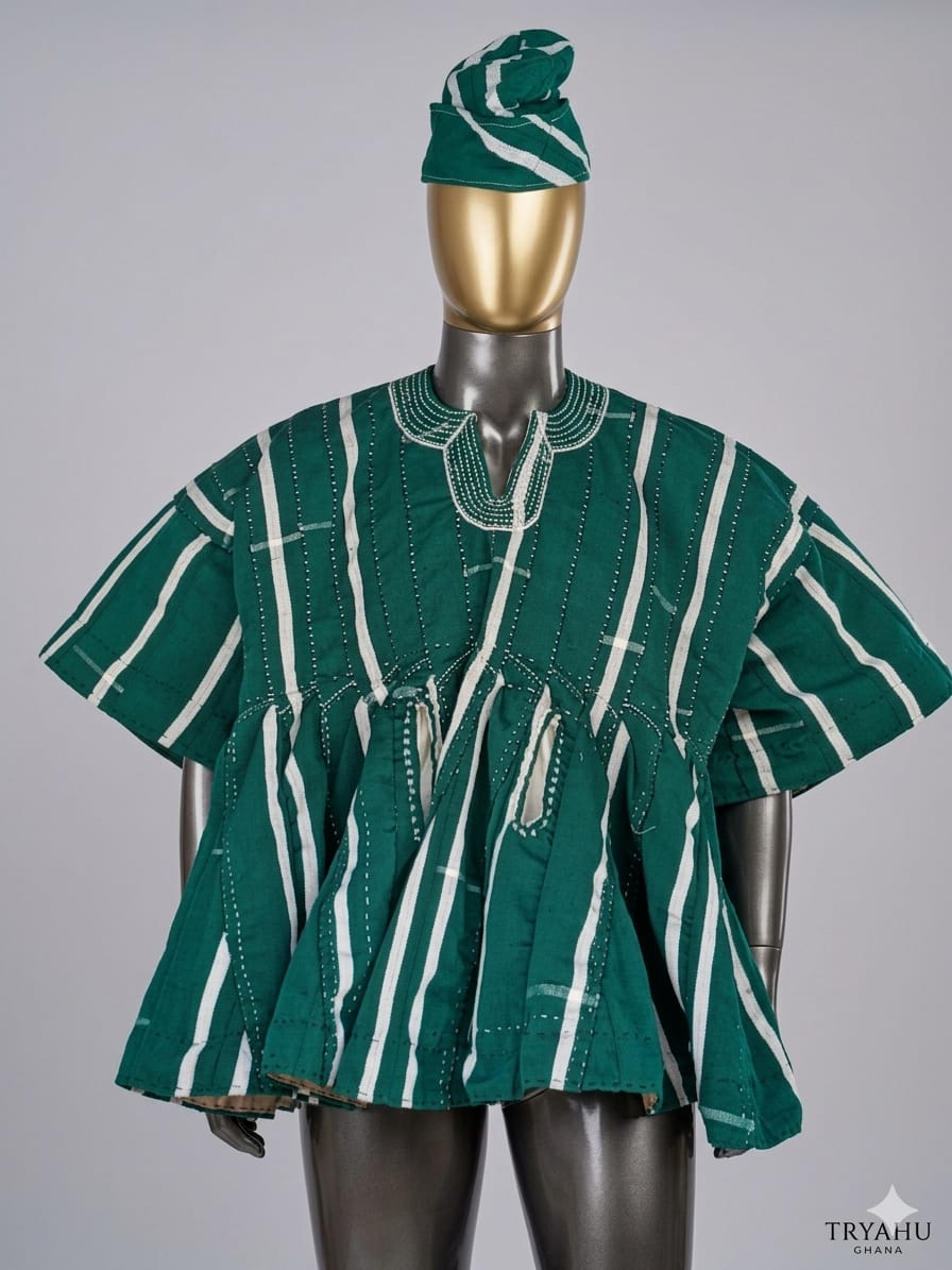 Premium Ghanaian Elegance – Handwoven Fugu & Batakari Smocks Online