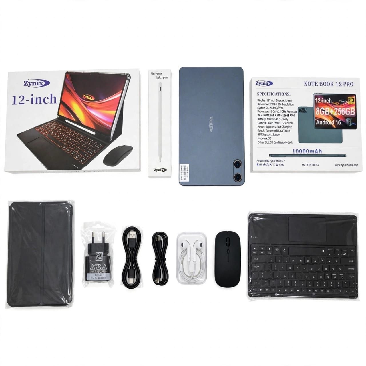 Buy Zynix Note Book 12 Pro (8GB + 256GB) — Silver Black