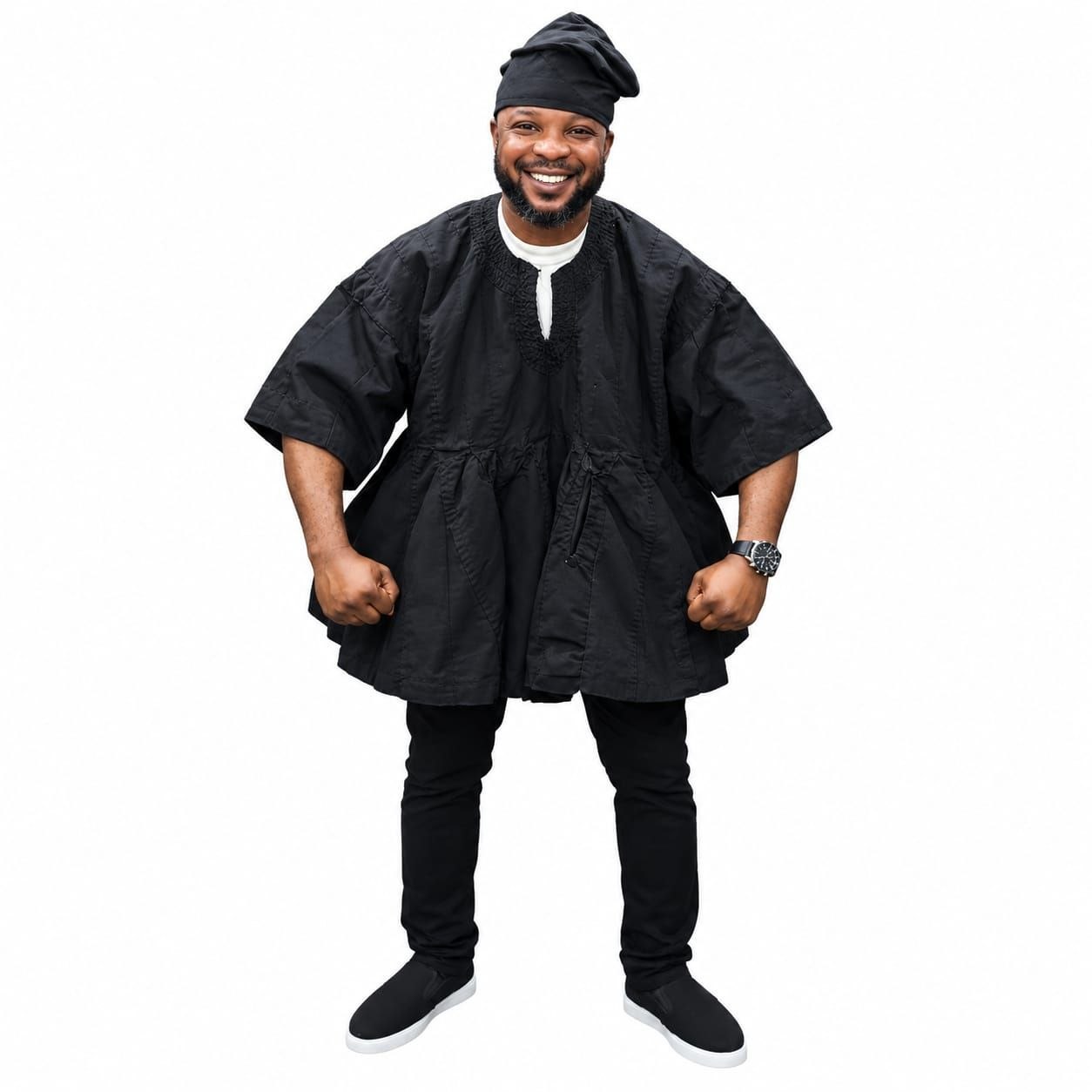 Black Ghanaian Smock, Fugu & Batakari for Men in Accra