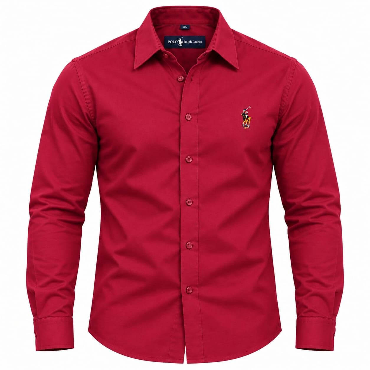 Buy Polo Ralph Lauren Long Sleeve Burgundy Shirt – L, XL & 2XL